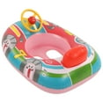 Yacht Pool Float Inflatable Yacht Steering Wheel PVC Anti Leakage Leg Holes Toddler Swim Float