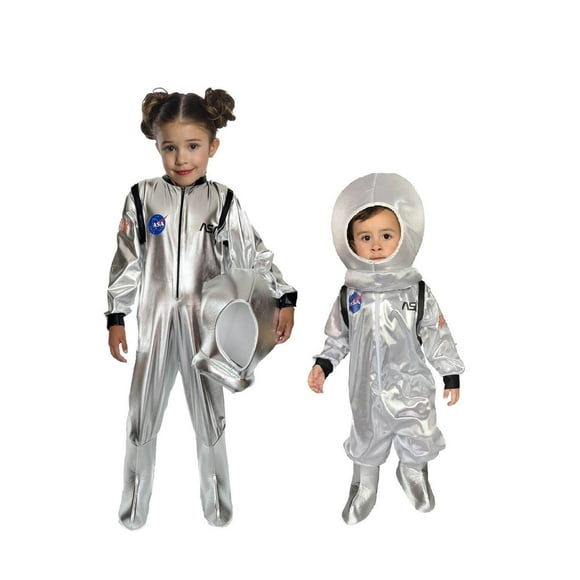 Disfraz Espacial Disfraces TuDi para Niños y Niñas 2 Años Mameluco Plateado con Casco