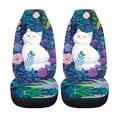 thumbnail image 5 of XYZCANDO White Cat Pattern Car Seat Covers for Woman Soft Front Seat Cover Protect Accessories Stretchable, for Vehicle Truck Van, 5 of 10