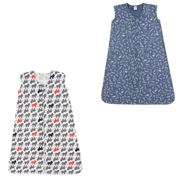 Yoga Sprout Baby Boy and Girl Jersey Cotton Sleeping Bag 2 Pack, Lion and Forest, 0-6 Months