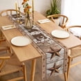 thumbnail image 3 of Table Runner 90 Inches Long for Kitchen Dining, Vintage Farmhouse Dresser Scarf Farmhouse, Dining Table Decorations for Wedding/Parties, Retro Home Text Country Star Wooden 13 x 90 In, 3 of 8