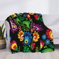 thumbnail image 3 of Zufioo Traditional Floral Polish Print Horizontal Flannel Blanket, Anti-wrinkle, Anti-shrinkage, Anti-allergic Plush Blanket, Household Items Suitable for Bedroom-40"x30", 3 of 5