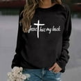 thumbnail image 4 of There Is Nothing Too Big For God Christian Sweatshirts for Women Long Sleeve Crewneck Graphic Sweatshirt Pullover Tops, 4 of 5
