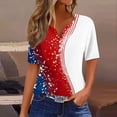 thumbnail image 2 of Women's America 250 Usa Shirt 250 Anniversary Usa Flag Print V Neck Henley Tops Patriotic 4th Of July T-Shirt, 2 of 4