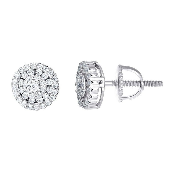 925 Sterling Silver Womens Moissanite Round Fashion Stud Earrings 8mm Stud Earring for Women