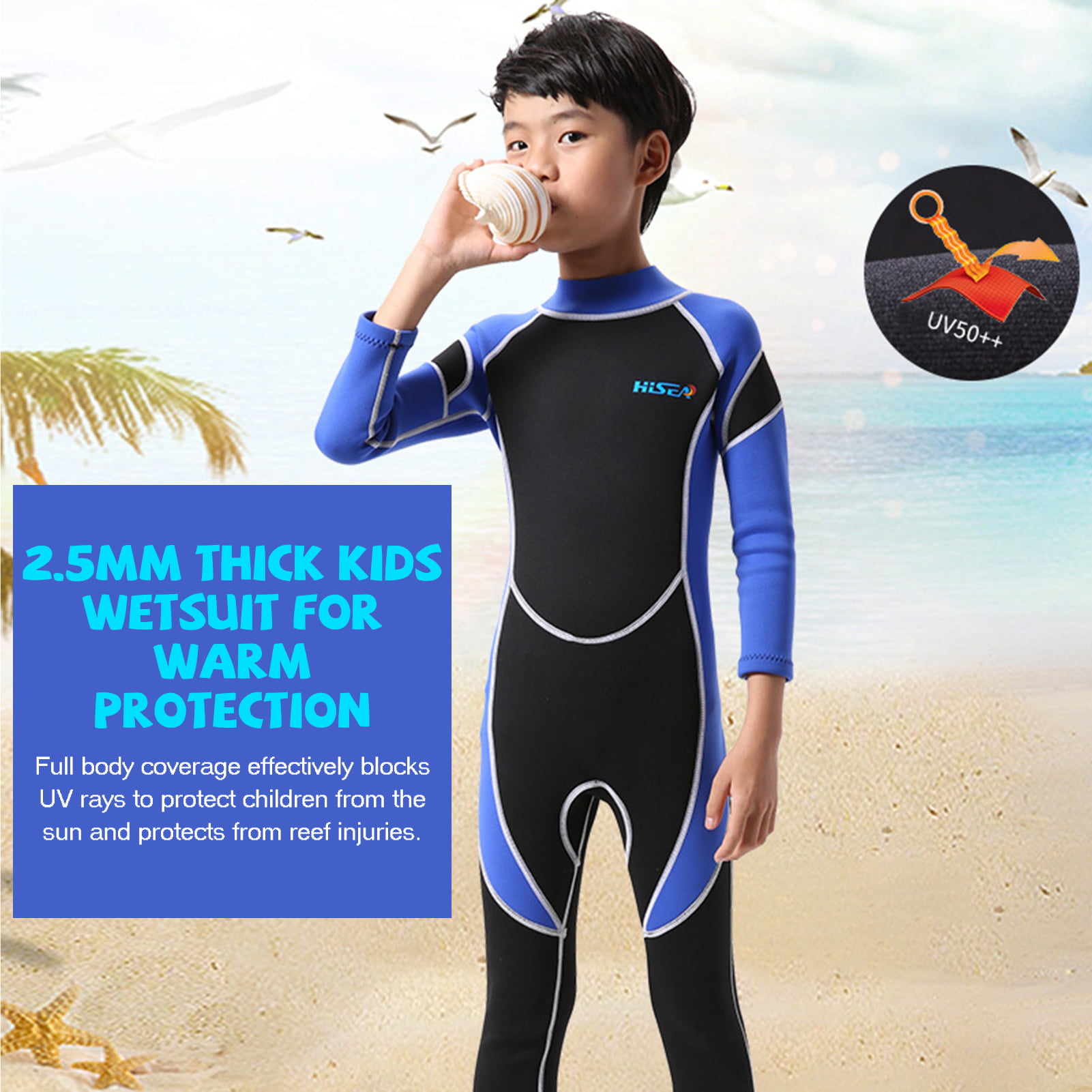 Kids Diving Swimwear Long Sleeve Surfing Fast Drying UV Protection Swim Wetsuits 