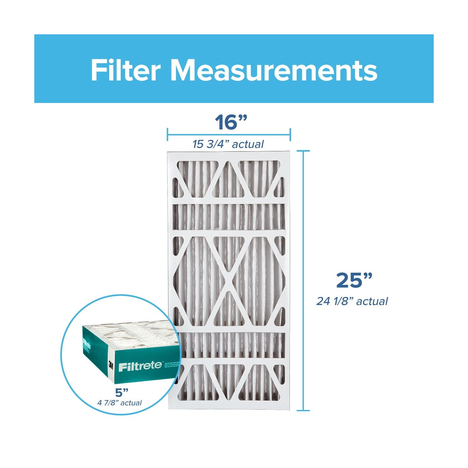 (2 pack) Filtrete 16x25x5 Air Filter, MPR 1200 MERV 11, Allergen Reduction Deep Pleat, 1 Filter