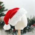 thumbnail image 4 of Extra Thick Plush Santa Hat, Soft Comfortable with Large Pom-Pom, 25" Circumference One-Size-Fit-Most, for Holiday Parties & Family Gatherings, 4 of 5