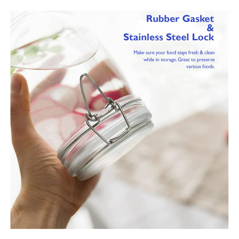 Airtight Glass Jar,Cookie Candy Penny Jar with Leak Proof Rubber Gasket  Lid,1 Gallon Clear Round Big Household Multifunctional Storage Container  with