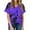 Purple, variant on Sakmal Short Sleeve Ladies Tops Black Tie Dye V-Neck T-Shirts Plus Size Ladies Shirts