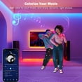 thumbnail image 4 of HENF-100 ft Camera LED Light Strip (2 Rolls 50 ft) Music Sync Colour Changing RGB LED Strip with App Remote Control Bluetooth LED Strip for Lights, 4 of 4