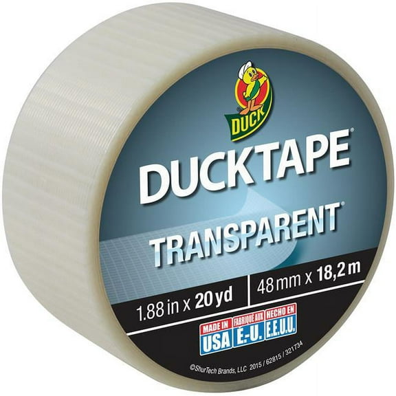 ShurTech 1.88 x 20 yard Transparent Duck Tape, Clear