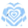 thumbnail image 5 of Girls Graphic Tee 3/4 Sleeve Gradient Heart Blue, 3-11Y Soft Stretch Relaxed Fit Crew Neck Casual Tee for Girls,Size 3 T, 5 of 5