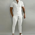 thumbnail image 2 of Birdeem Ensemble de Sport Décontracté pour Hommes, Mode, Col Rabattu, Manches Courtes, Pantalon, Deux Pièces, 2 of 9