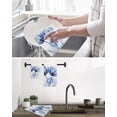 thumbnail image 5 of Light Blue Tulip Kitchen Dish Towels for Drying Dishes Set of 2, Farmhouse Abstract Elegant Flowers Waffle Weave Microfiber Hand Tea Bathroom Towels Quick Dry & Absorbent Towel 15.7x23.6, 5 of 7