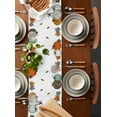 thumbnail image 3 of Table Runner 108 Inches Long for Kitchen Dining, Orange Pumpkins Fall Dresser Scarf Farmhouse, Dining Table Decorations for Wedding/Parties, Thanksgiving Botanical Maple Leaves 13 x 108 In, 3 of 9