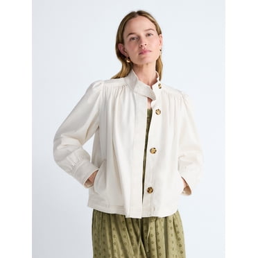 Scoop Women’s Cropped Ruched Jacket, Sizes XS-XXL