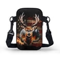 thumbnail image 2 of HELLHERO American Flag Deer Crossbody Sling Bags with Double Deck for Casual Use, 2 of 7
