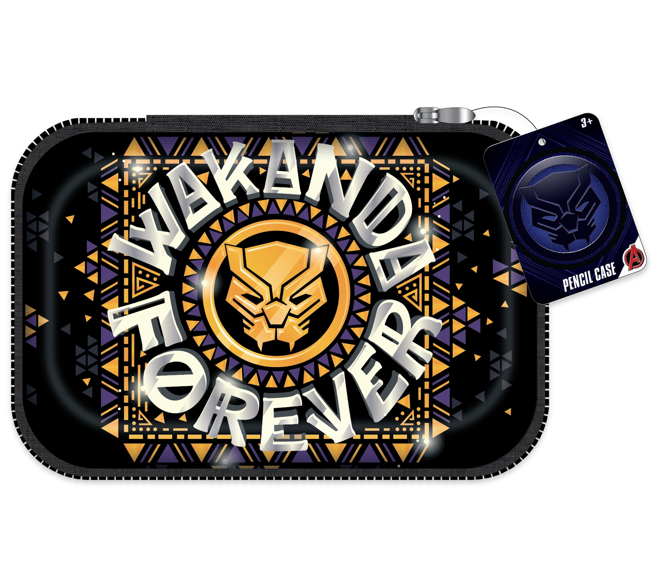 Marvel Black Panther Multicolor Zipper Pencil Case, 8.5-inches Wide by 5-inches Long