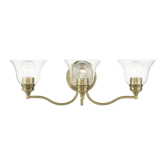 16933-01-Livex Lighting-Moreland - 3 Light Bath Vanity In Transitional Style-7.5 Inches Tall and 24 Inches Wide-Antique Brass Finish
