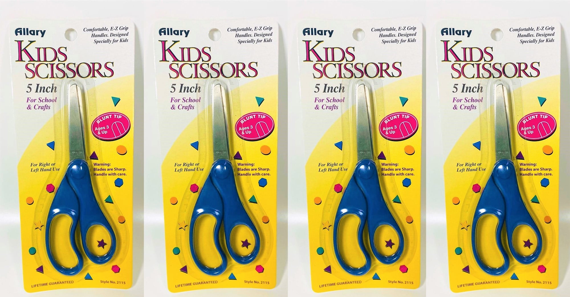 Allary #2111 Kids Scissors, 5 Inch (BLUE) Blunt Tip LOT OF 4