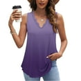 thumbnail image 2 of JGGSPWM Women's Fashion Lace V Neck Tank Tops Loose Fit Casual Summer Sleeveless Basic Going Out Shirts Outfits Purple L, 2 of 7