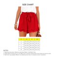 thumbnail image 5 of Pantalones cortos en capas de cintura alta para mujer, pantalones cortos casuales de pierna ancha con dobladillo con volantes de Color sólido con cordones para verano, 5 of 5