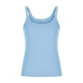 thumbnail image 6 of Wyobmus Tank Tops for Women Sleeveless Fitted Tank Shirts Spaghetti Straps form Fitting Scoop Neck Ribbed Knit Basic Cami Shirts Xs-2X Light Blue, 6 of 6
