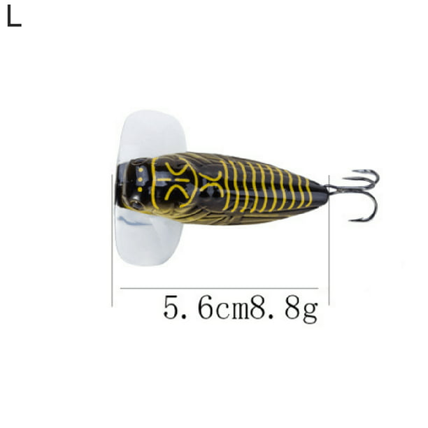 Trayknick Artificial Plastic Cicada Fishing Topwater Lure Floating Insect  Bait with Hook 