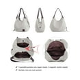thumbnail image 4 of PULLIMORE Women's Multi-pocket Canvas Handbags Fashion Casual Shoulder Bags Totes Purses (White), 4 of 8