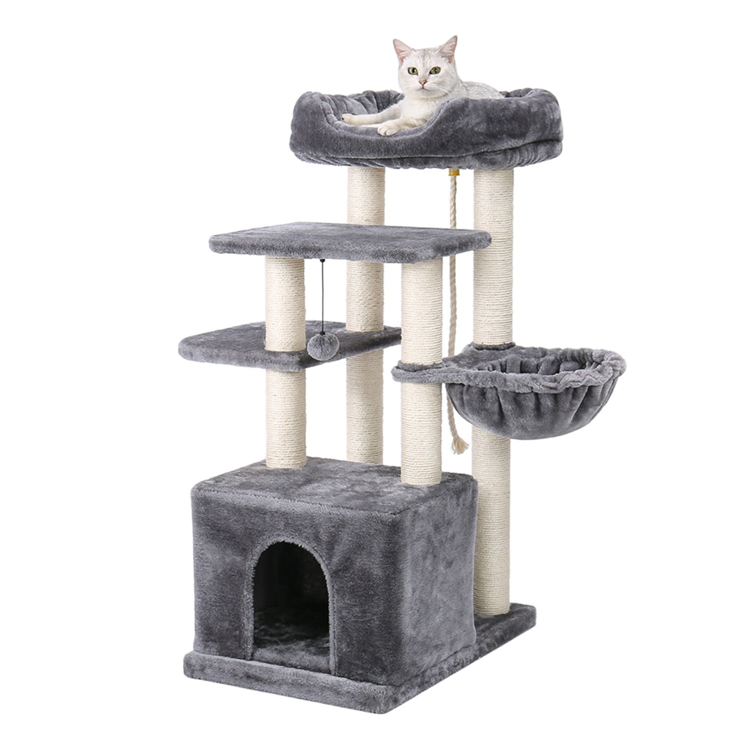 Pefilos 54" Cat Tree Tower for Big Cats, Cat Tree House Furniture with Hammock, Indoor Cat Condo for Adult Cats, Beige Pefilos 54" Cat Tree Tower for Big Cats, Cat Tree House Furniture with Hammock, Indoor Cat Condo for Adult Cats, Beige