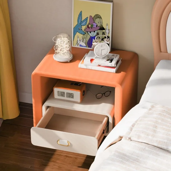 LUOLAX Modern Nightstand Bedside Table End Table with Drawer for Room
