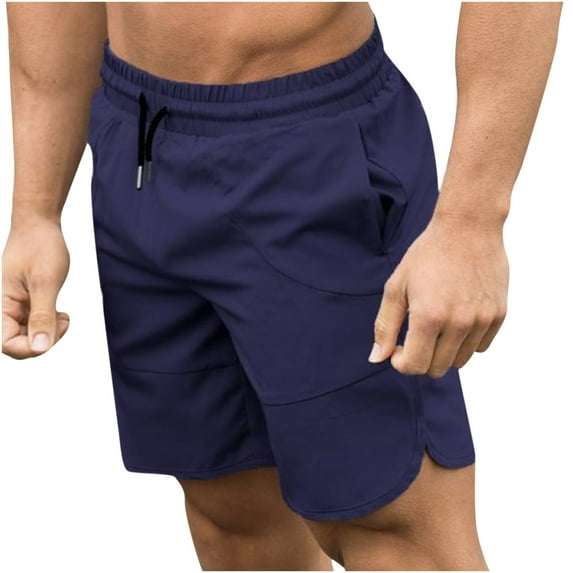 Men Solid Breathable Fitness Sports Shorts Quick-drying Running Ttraining Pants Five-point Pants