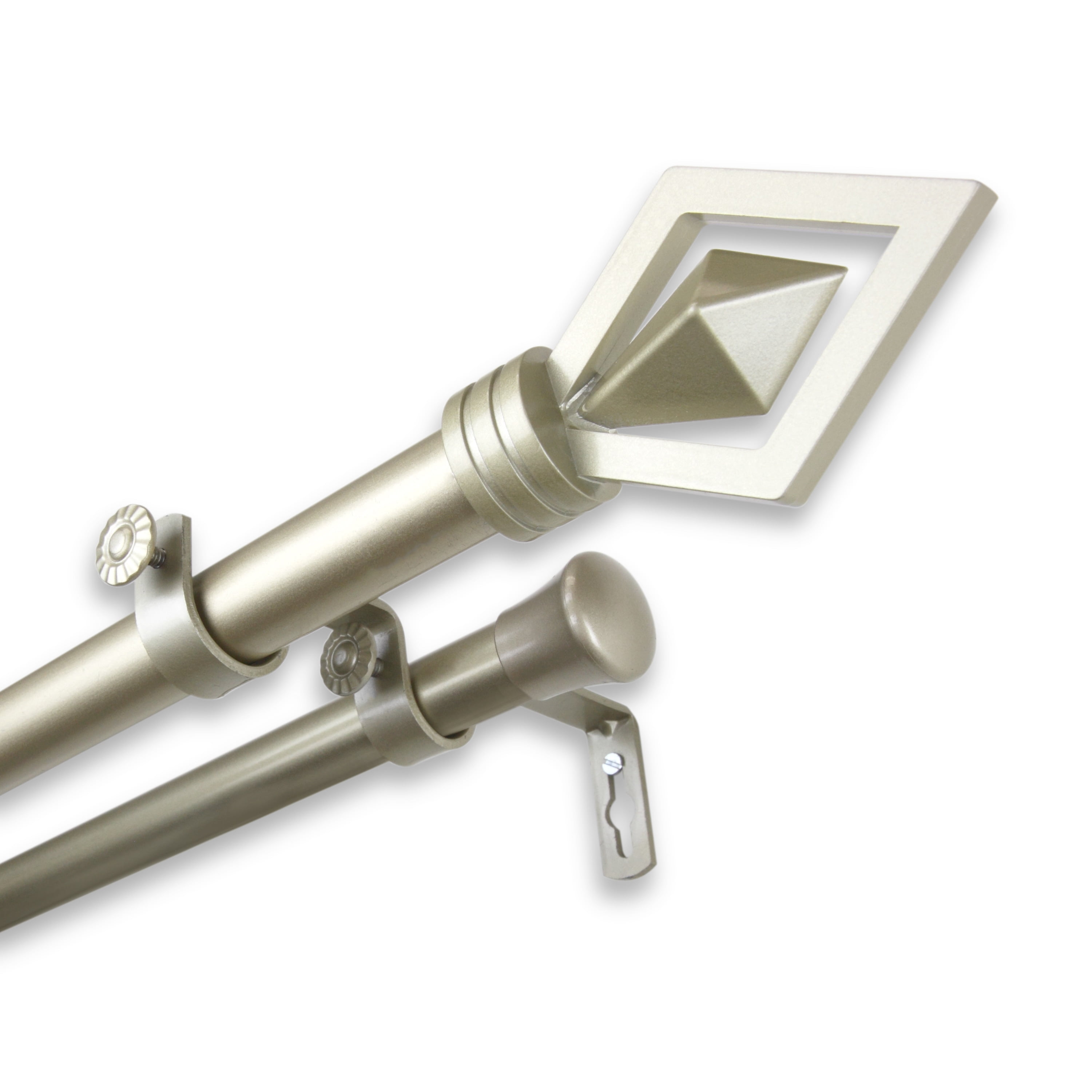 Crystal Adjustable Double Curtain Rod