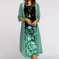 thumbnail image 1 of CHOK Robes de Mère de la Mariée Ensemble Deux Pièces pour Femmes Robe Midi à Imprimé Floral avec Cardigan en Chiffon Sans Manches Grande Taille pour Invité de Mariage 2024 Tenue de Villégiature, 1 of 9