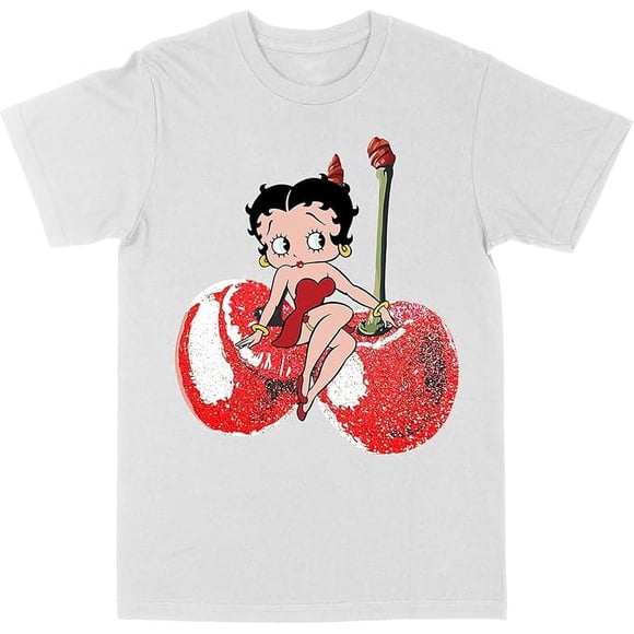 T-Shirt Blanc Petit Betty Boop Cerises