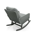 thumbnail image 6 of Outdoor Rocking Chair with Wicker Rattan Seat & Soft Polyester Cushions, Contemporary Patio Rocking Sling Chair with Durable Wooden Frame for Balcony, Porch, Deck, Backyard, Gray, 6 of 9