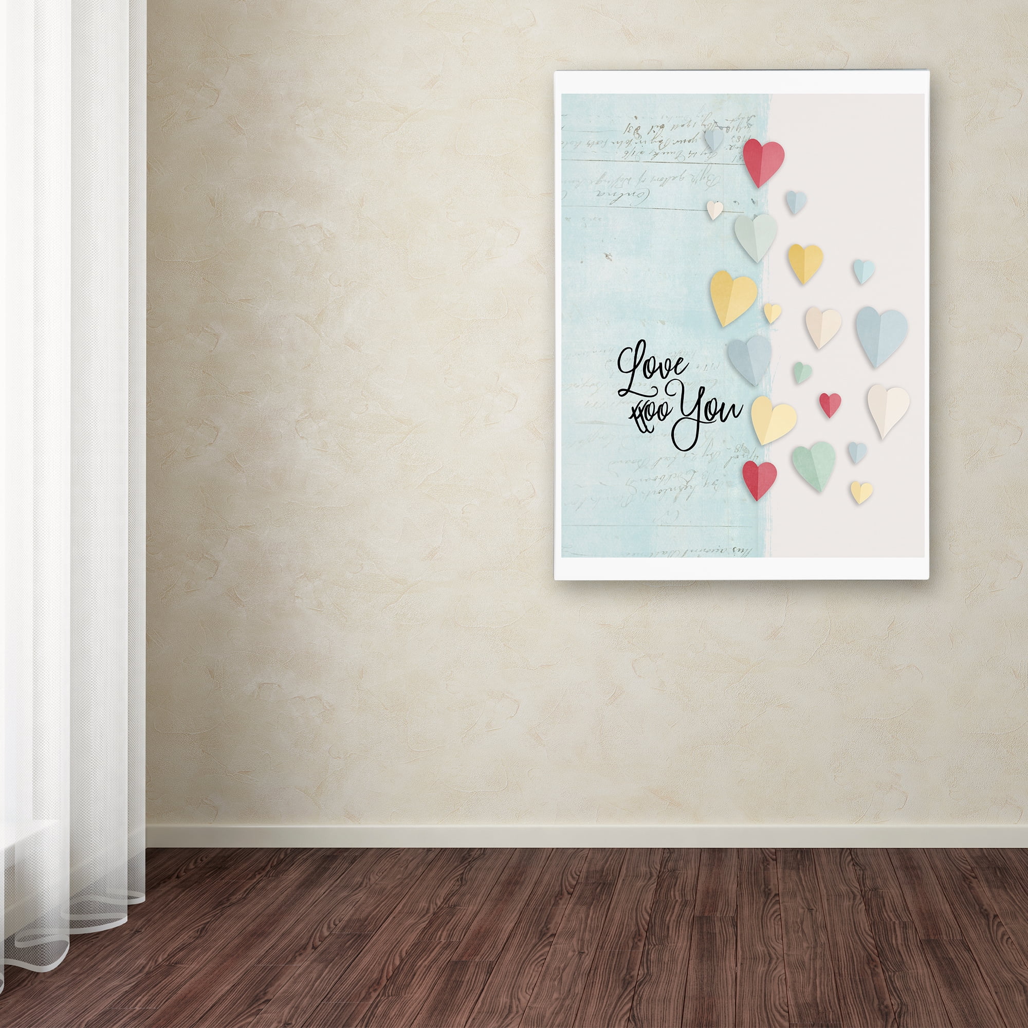 Trademark Fine Art 'Love You Colorful Hearts' Canvas Art by Marcee Duggar