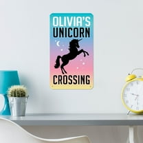 Personalized Unicorn Crossing Metal Wall Sign