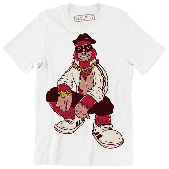 Hip Hop Big Foot Wearing Cool Clothes Funny Animal Men's T-Shirt