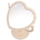 thumbnail image 4 of Espejo de maquillaje de mesa con aumento de doble cara y rotación de 360 grados (forma de corazón, beige), 4 of 8
