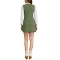 thumbnail image 3 of Vestido de tirantes para mujer INSPIRE CHIC, con escote en forma de scoop, vestido tipo pinafore de pana, casual, talla XL, verde ejército, 3 of 6