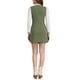 thumbnail image 3 of Vestido de tirantes para mujer INSPIRE CHIC, con escote en forma de scoop, vestido de pinafore de pana casual en color verde militar, 3 of 6