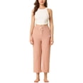 thumbnail image 2 of INSPIRE CHIC Women's Wide Leg Drawstring Comfy Yoga Pants Lounge Pajamas Pants M Light Pink, 2 of 6