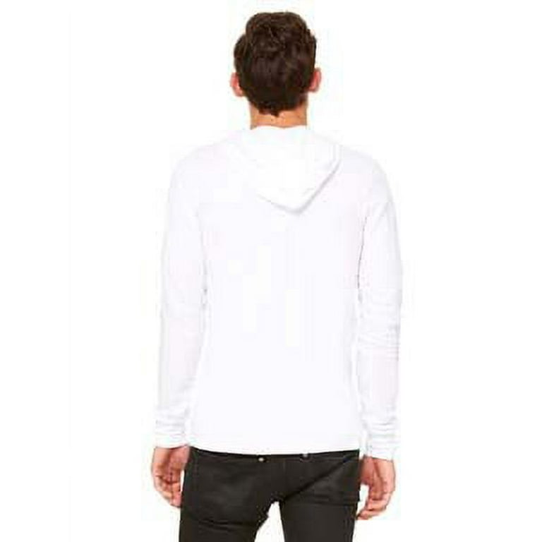 The Bella + Canvas Unisex Jersey Long Sleeve Hoodie - WHITE - S 