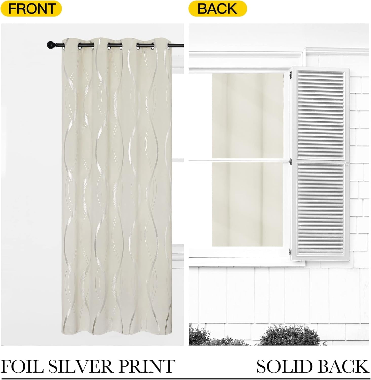 2pcs 84in (L) x 52in (W) blackout curtains, thickened and encrypted material, suitable for bedrooms, dining rooms, living rooms, blackout, winter warmth, summer blackout, new home decoration （Beige）