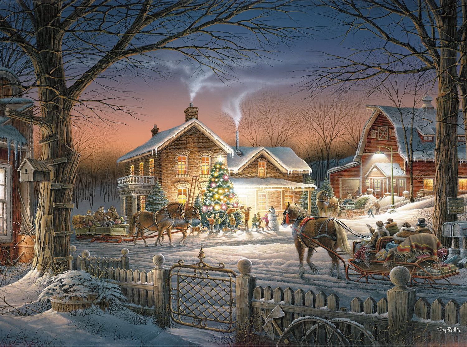 Buffalo Games 1000-Piece Terry Redlin Trimming The Tree Jigsaw Puzzle