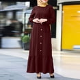 thumbnail image 2 of HJYCHN Elegant Women Long Sleeve Pullover Abaya Dress for Daily Prayer Wear and Fashion Long Dress Red XL, 2 of 5