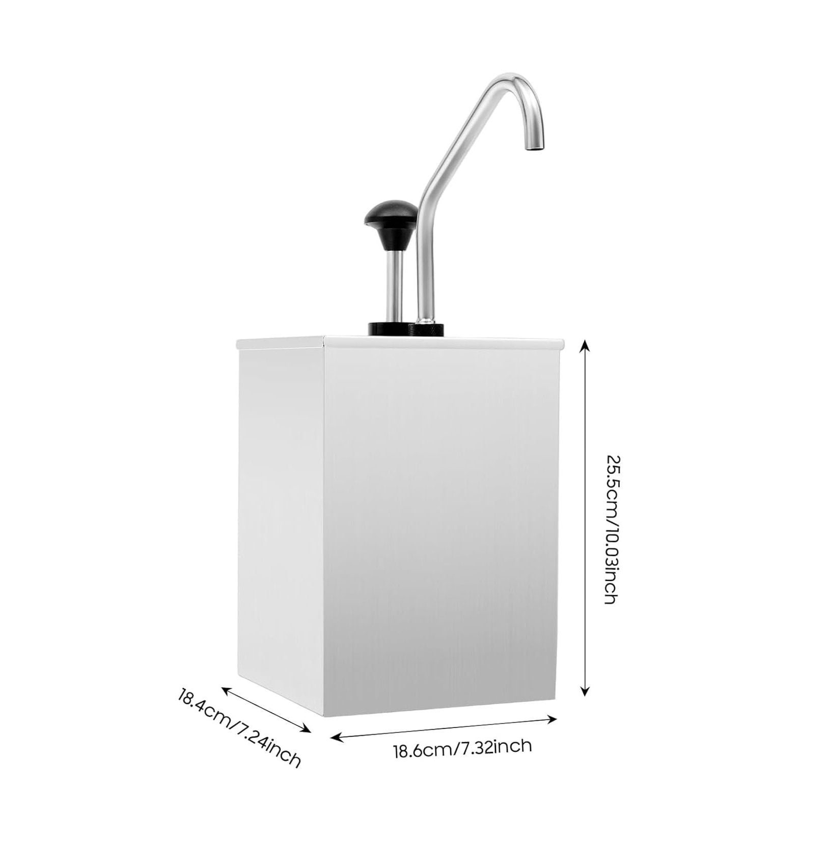 4.2Qt Sauce Dispenser Pump, 304 Stainless Steel Condiment Pump Station, Squeeze Condiment Dispenser for Ketchup Sauce Syrup Jam Salad Dressing for Home Kitchen Restaurant