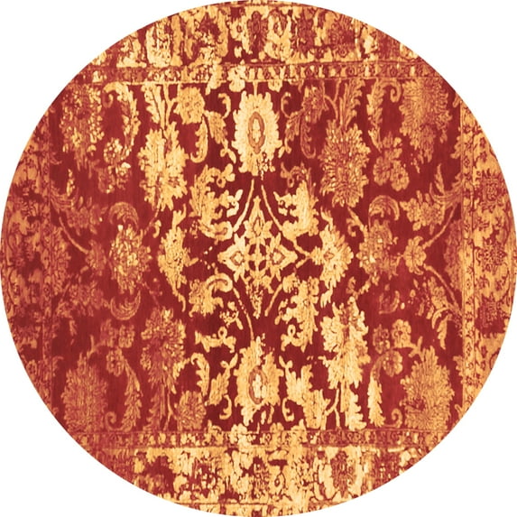 Ahgly Company Indoor Round Abstract Brown Contemporary Area Rugs, 5' Round